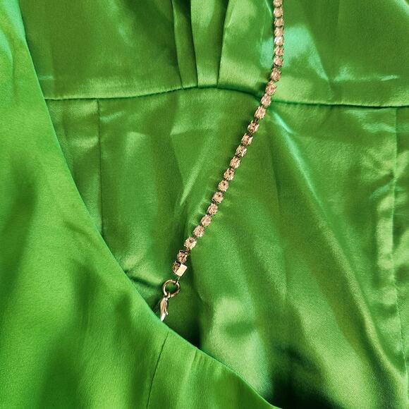 Retrofete Margot Maxi Dress Green Size XL Silk Blend Open Back NWT - Picture 9 of 14